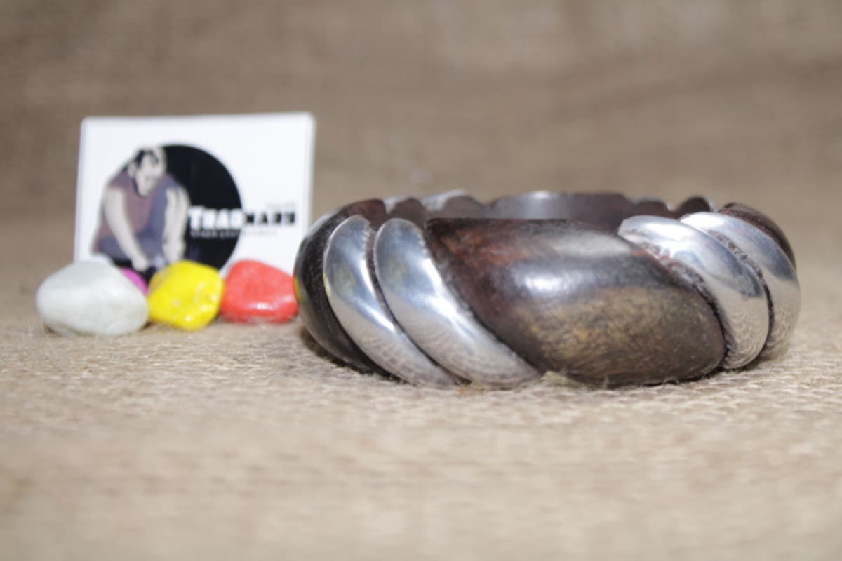 Wooden Bangle With Joint Aluminium