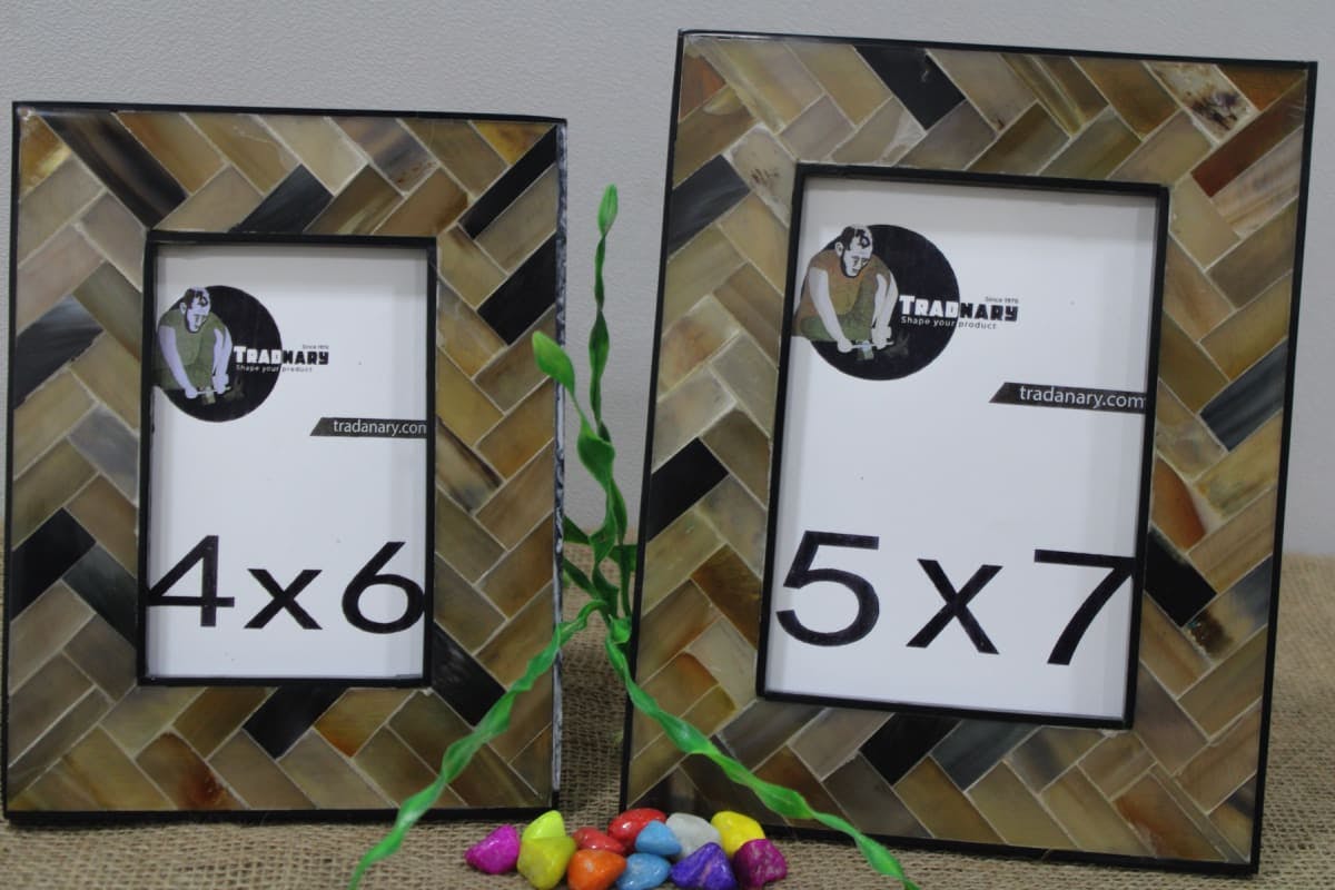 Zigzag Horn Inlay Picture Frame