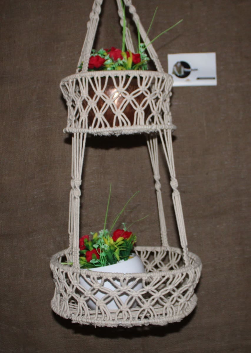Cotton Cord Rope Hanging Planter 