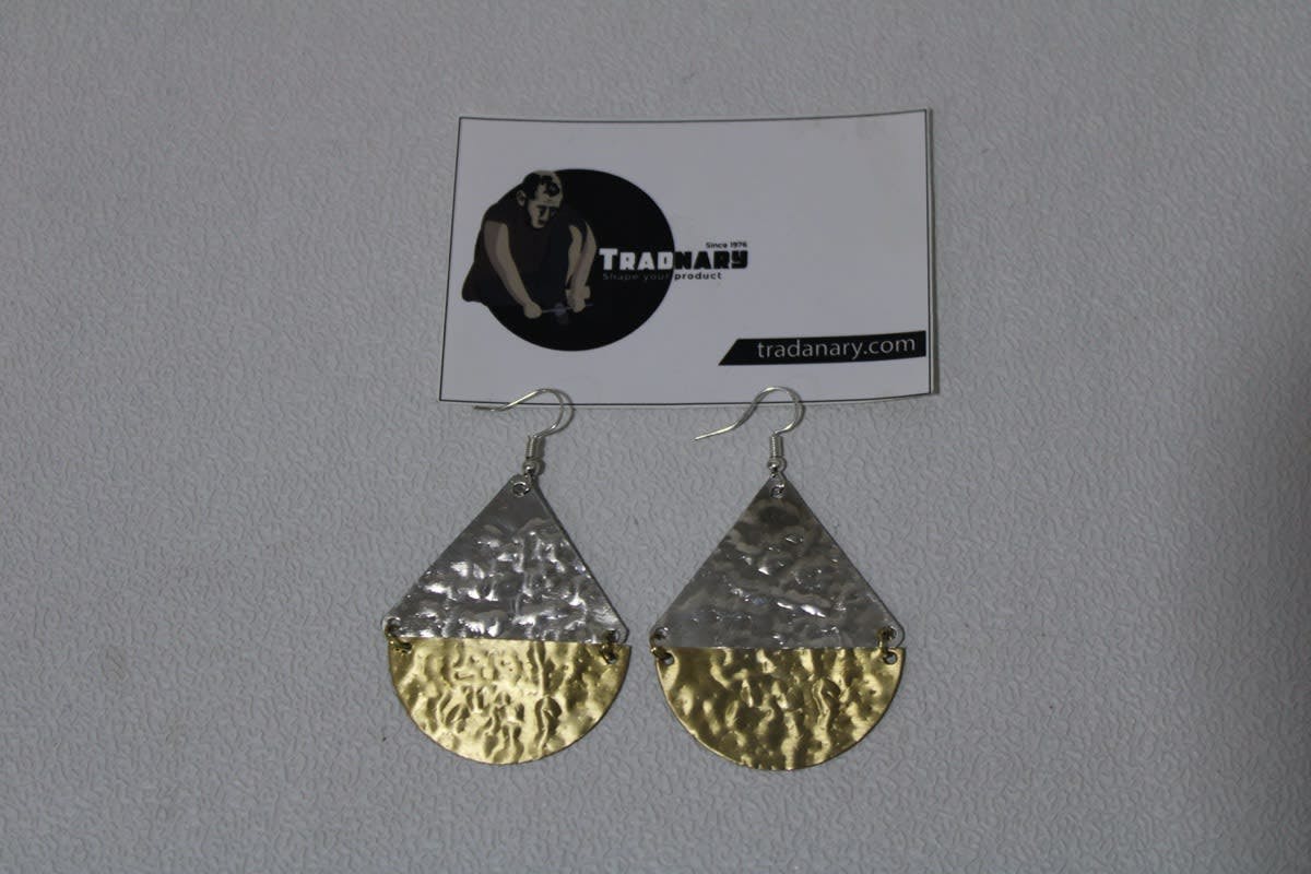 Brass & Silver Coated Earrings     