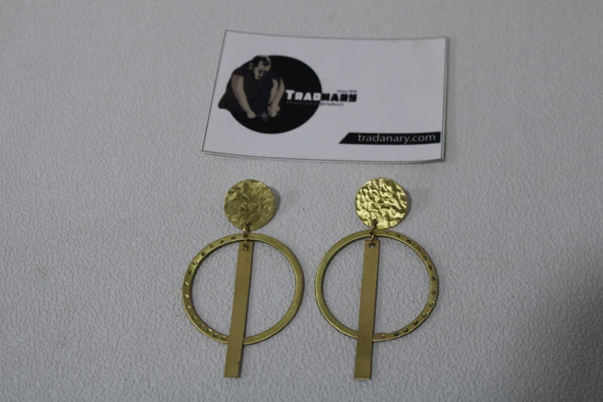 Circle Shape Brass Earrings 