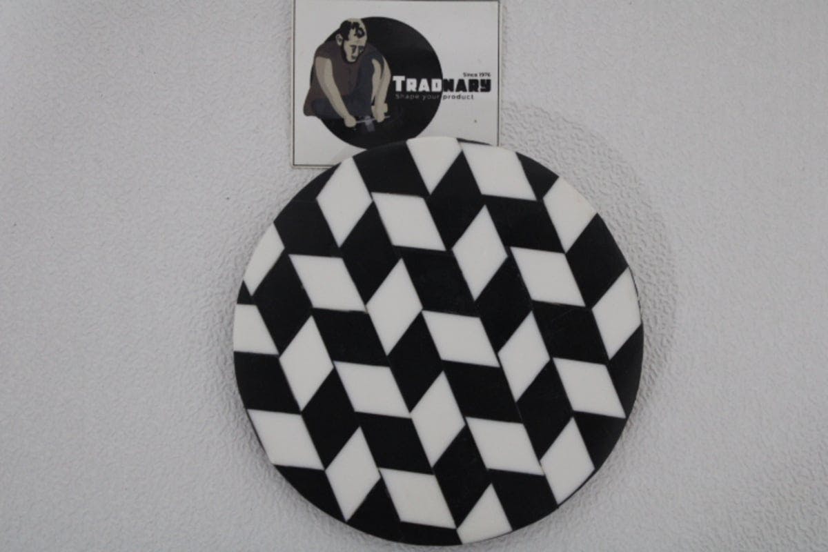 Black & White Rhombus Style Coaster