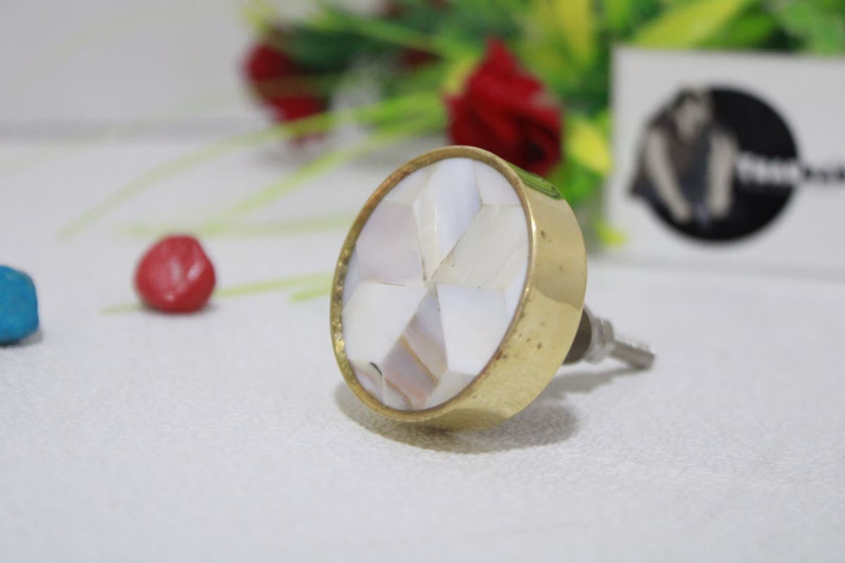 Golden Knob In Mother Of Pearl