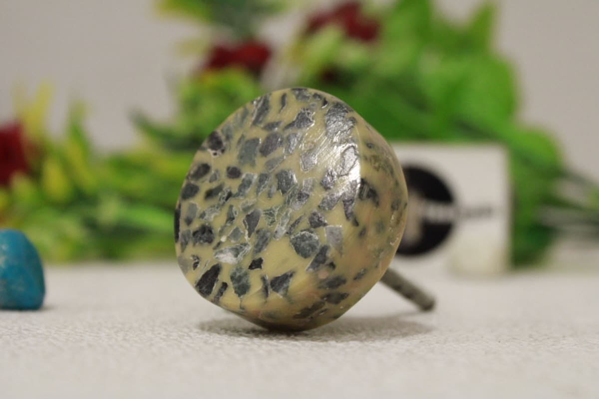 Marble Mixed Cream Color Resin Knob,