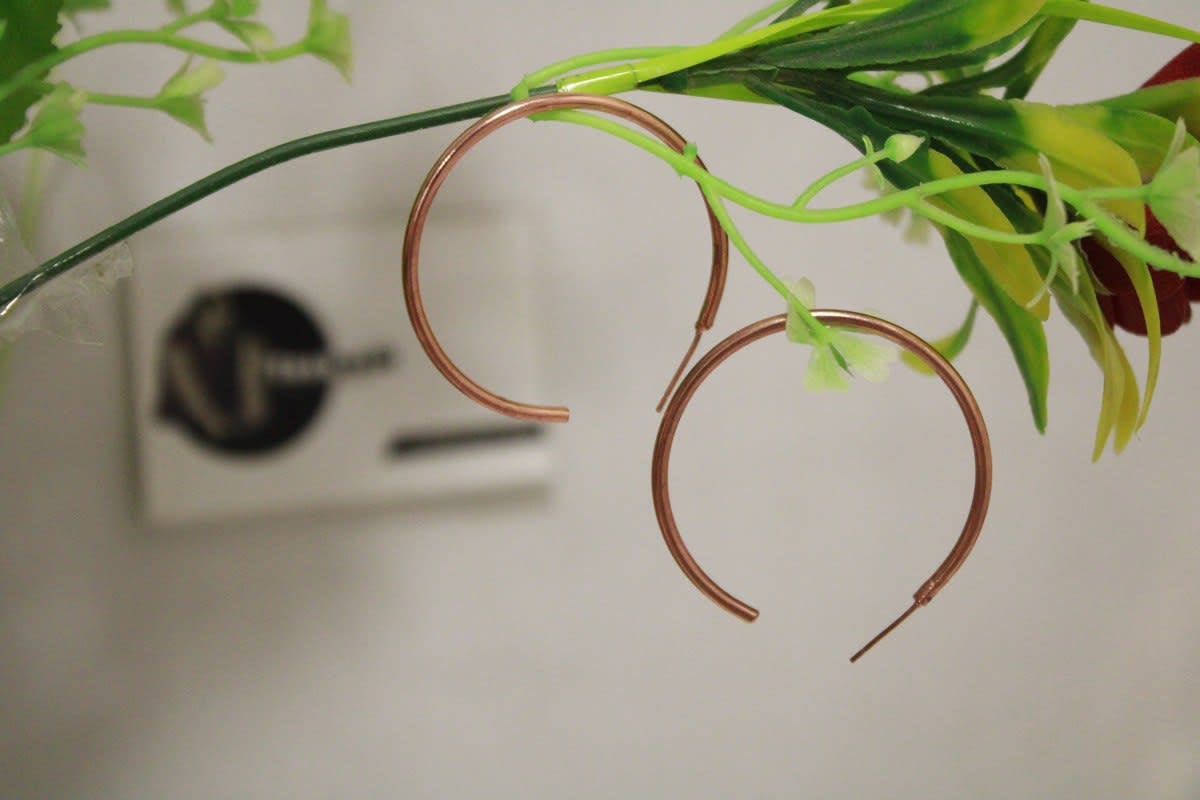 Copper Earrings In Circle Shape