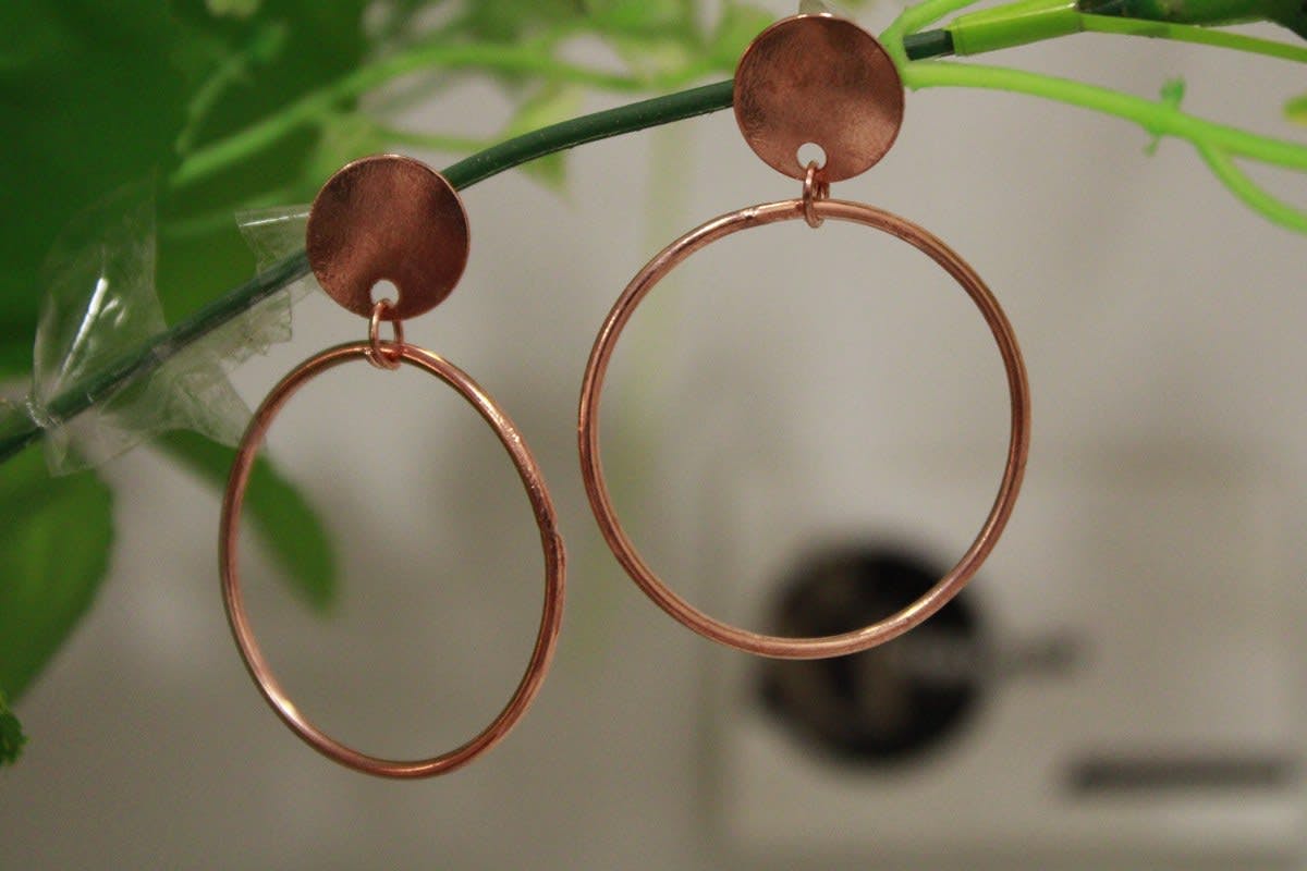 Circle Shape Copper Earrings  