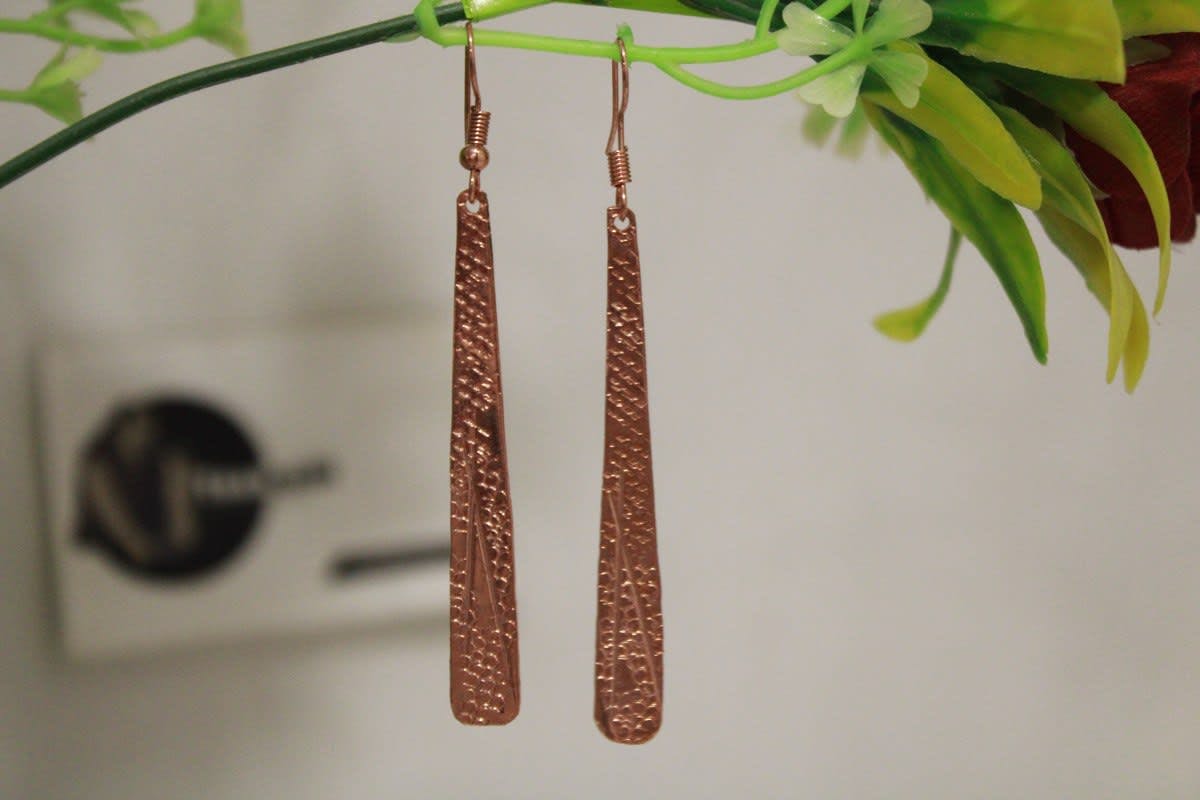 Copper Earrings In Etched Design
