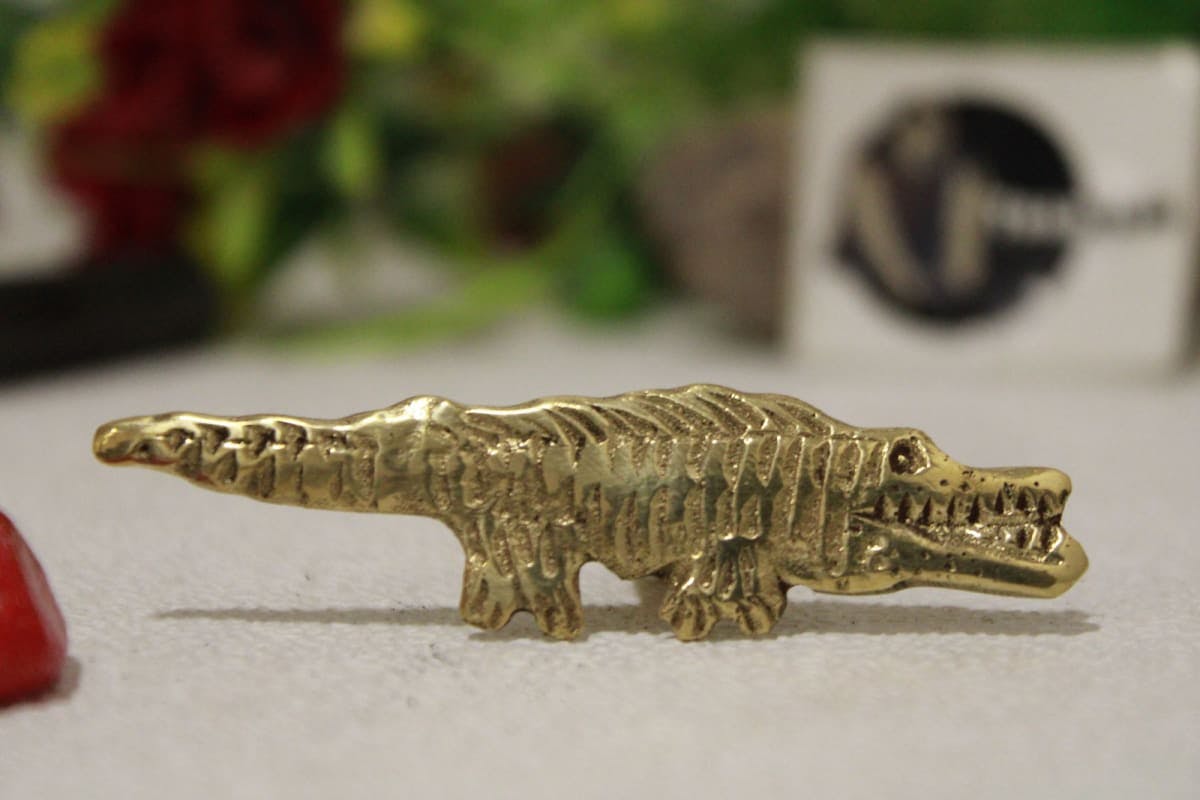 Brass Knob In Crocodile Shape