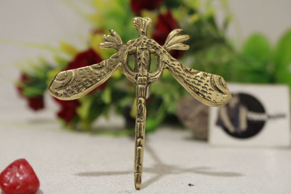 Brass Knob In Big Dragonfly Shape