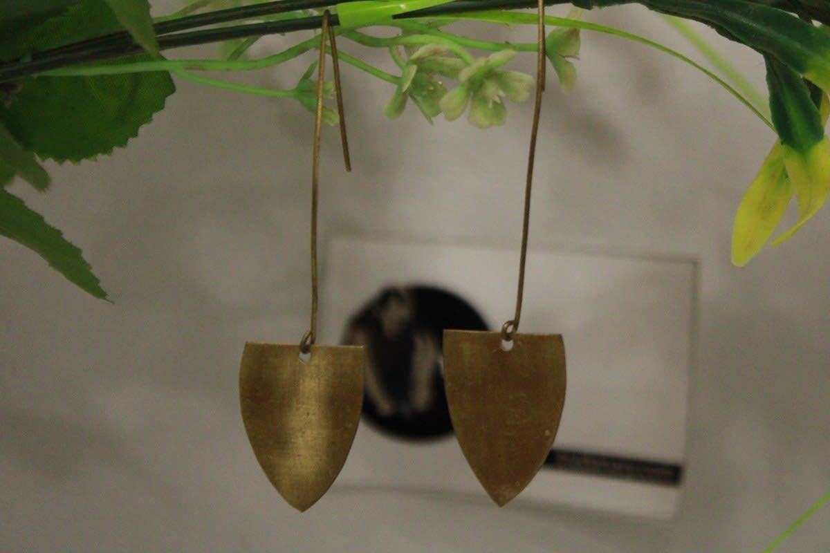 Brass Earrings In Long Pipe Design