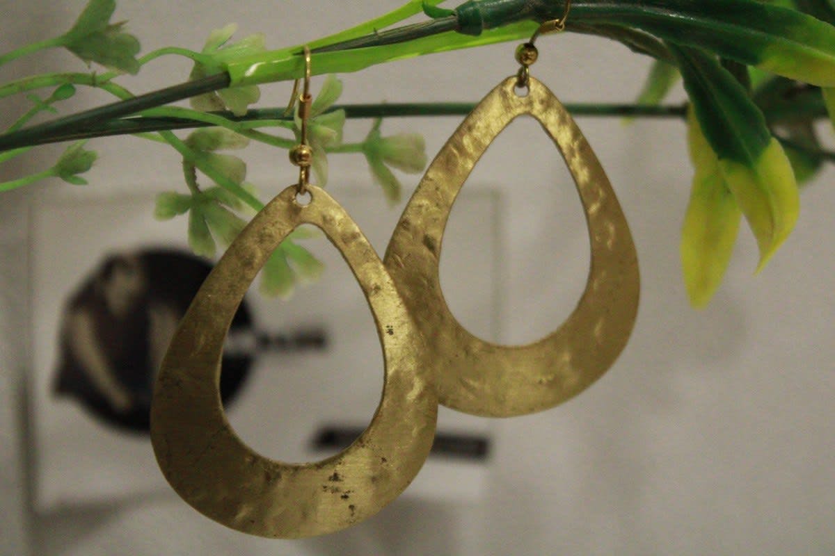 Brass Earrings In Oval Shape